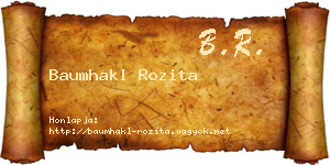 Baumhakl Rozita névjegykártya
